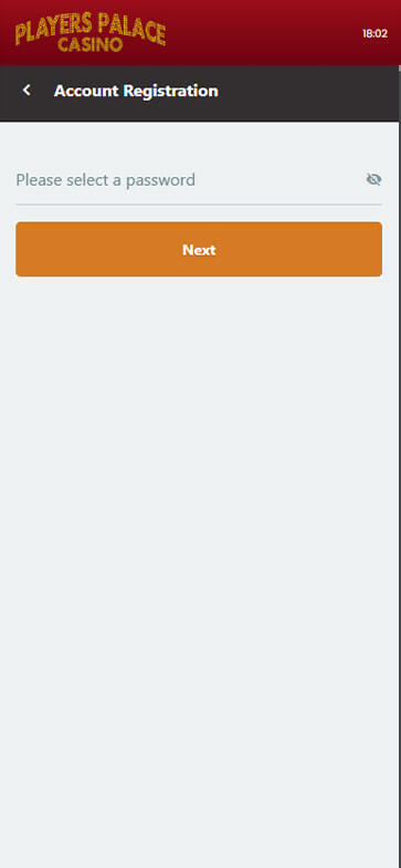 Image of the Players Palace Casino Registration Process Step 3
