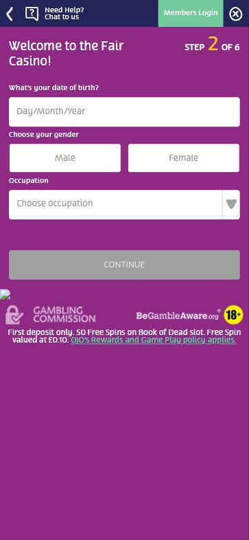 PlayOJO Casino Registration Process Image: Step 5
