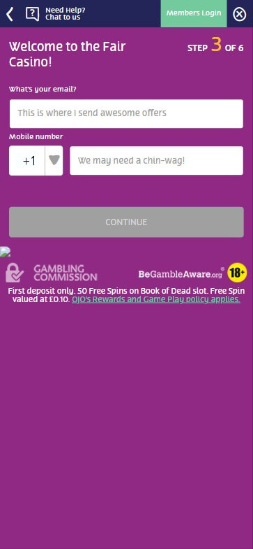 PlayOJO Casino Registration Process Image: Step 4