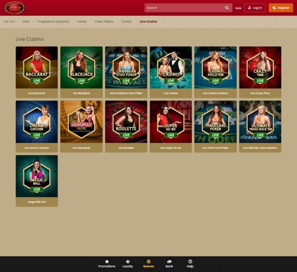 Villento Casino Desktop Preview 2