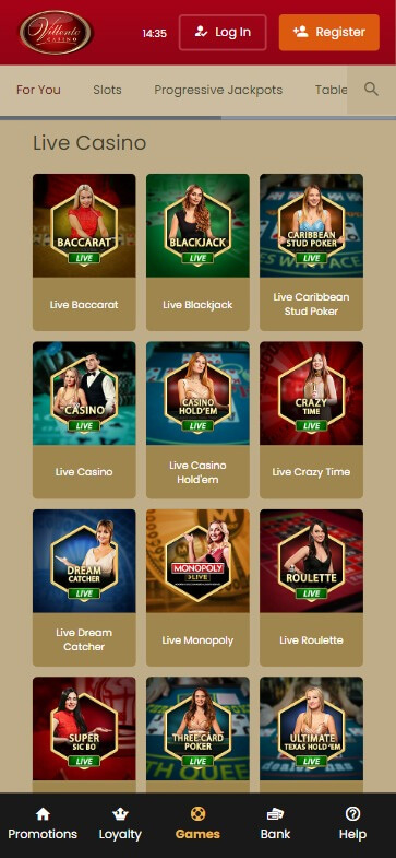 Villento Casino Mobile Preview 1