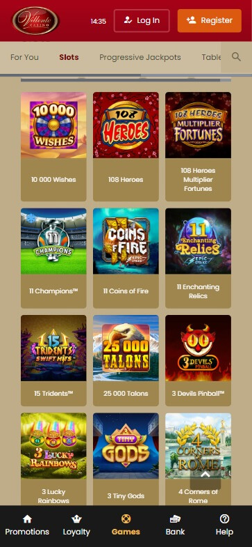 Villento Casino Mobile Preview 2