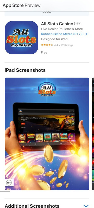 All Slots Casino App Preview 3