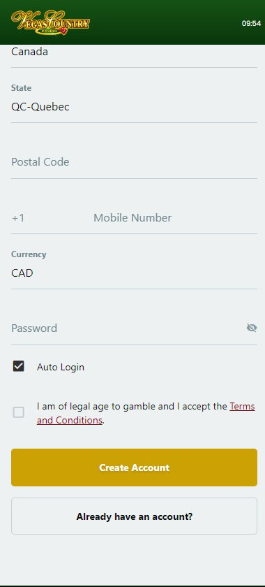 Step-by-Step Guide: Vegas Country Casino Registration Image 2
