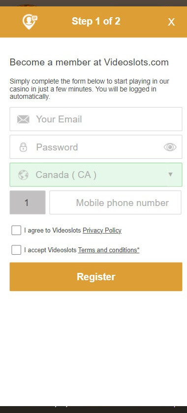 Image 1 Depicting Videoslots Registration Procedure