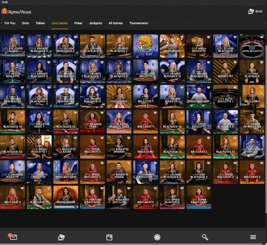 Royal Vegas Casino Desktop Preview 2