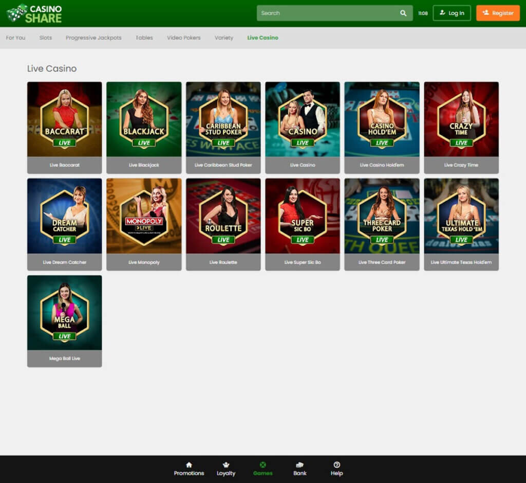 Casino Share Desktop Preview 1