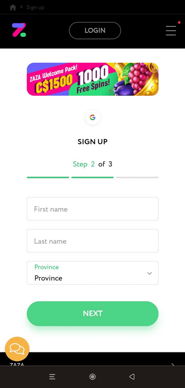 Step-by-step Imagery of Zaza Casino Registration: Part 3