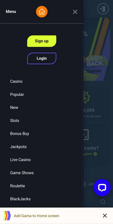 Gama Casino Mobile Preview 1