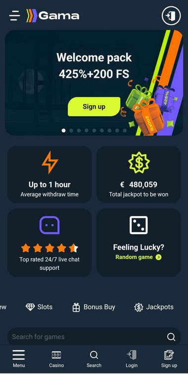 Gama Casino Mobile Preview 2