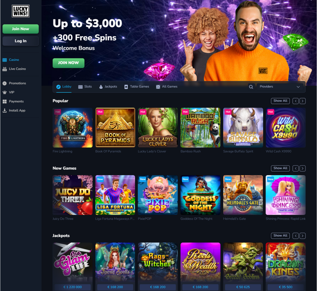 LuckyWins Desktop Preview 1