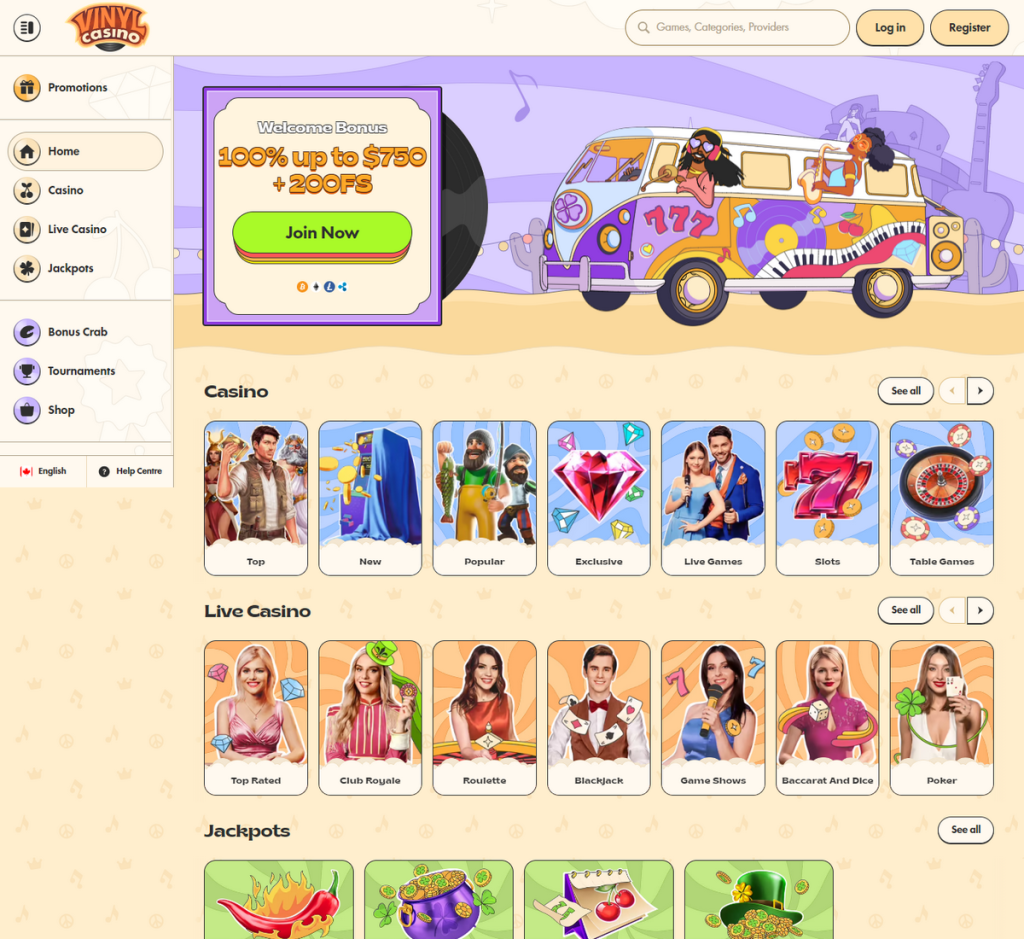 Vinyl Casino Desktop Preview 2