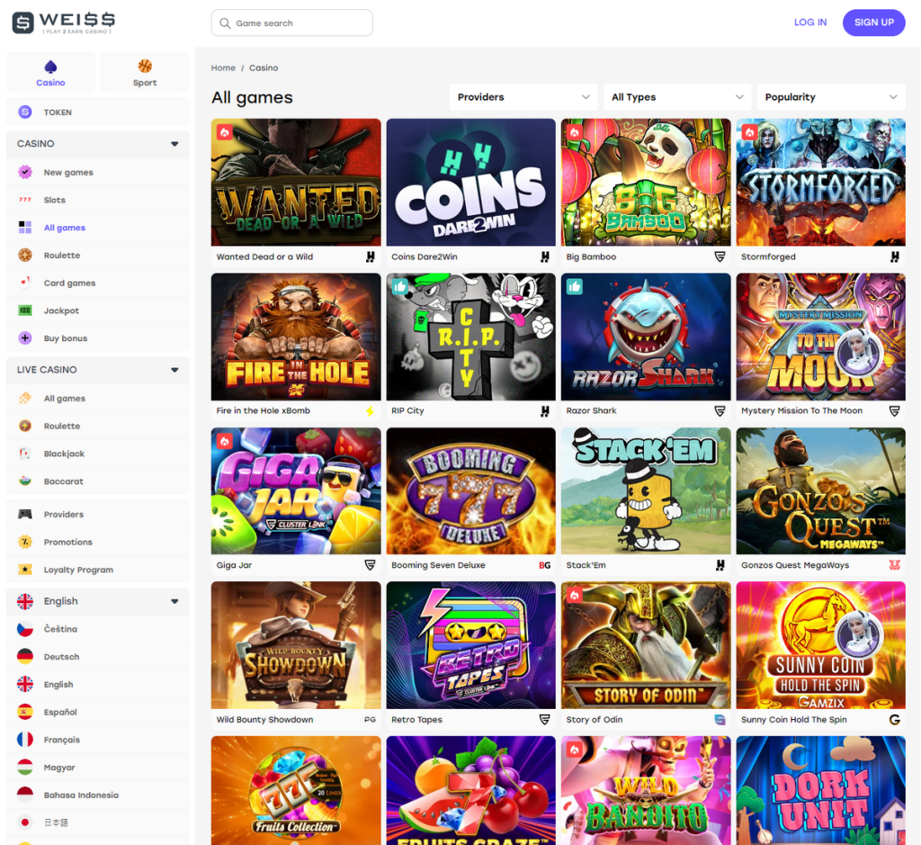 Weiss Casino Desktop Preview 1