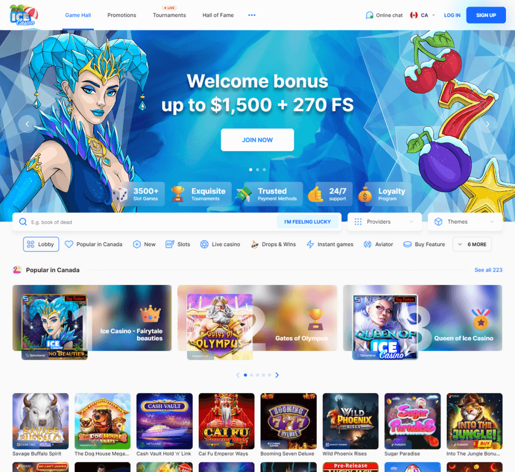 ICE Casino Desktop Preview 2