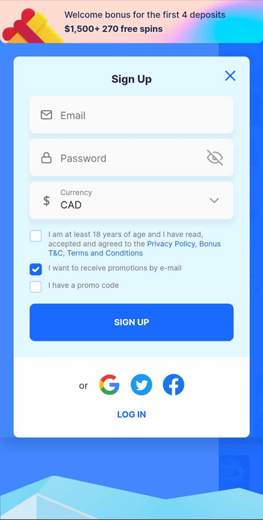 Snapshot of ICE Casino Registration Process - Image 2