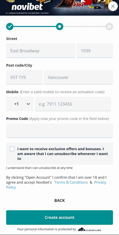 Step-by-step Process for Novibet Casino Sign-up Image 2