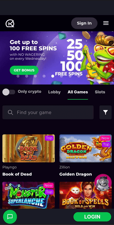 Kosmonaut Casino Mobile Preview 1