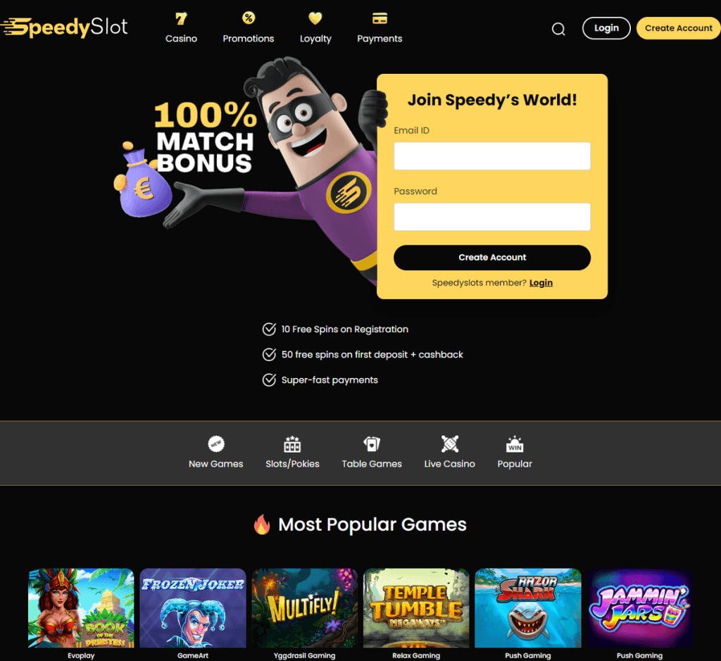 SpeedySlot Desktop Preview 2
