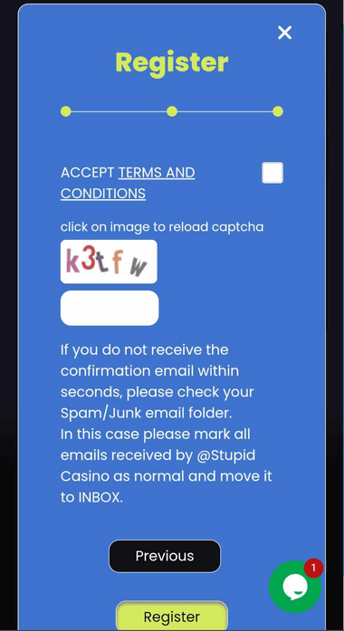 Crazy Casino Signup Process Image 1