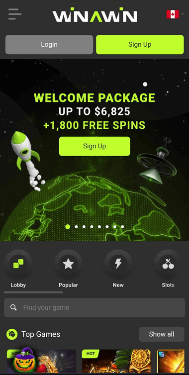 Winawin Casino Mobile Preview 1
