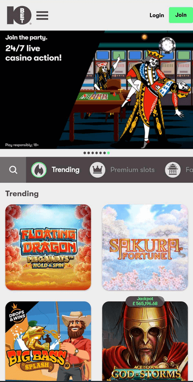 10Bet Casino Mobile Preview 1
