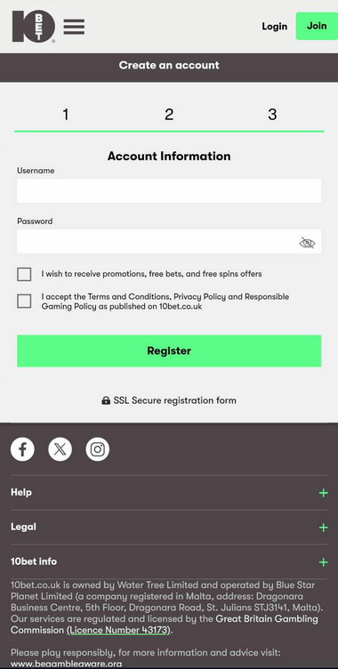 Visual Guide to 10Bet Casino Registration Image 2