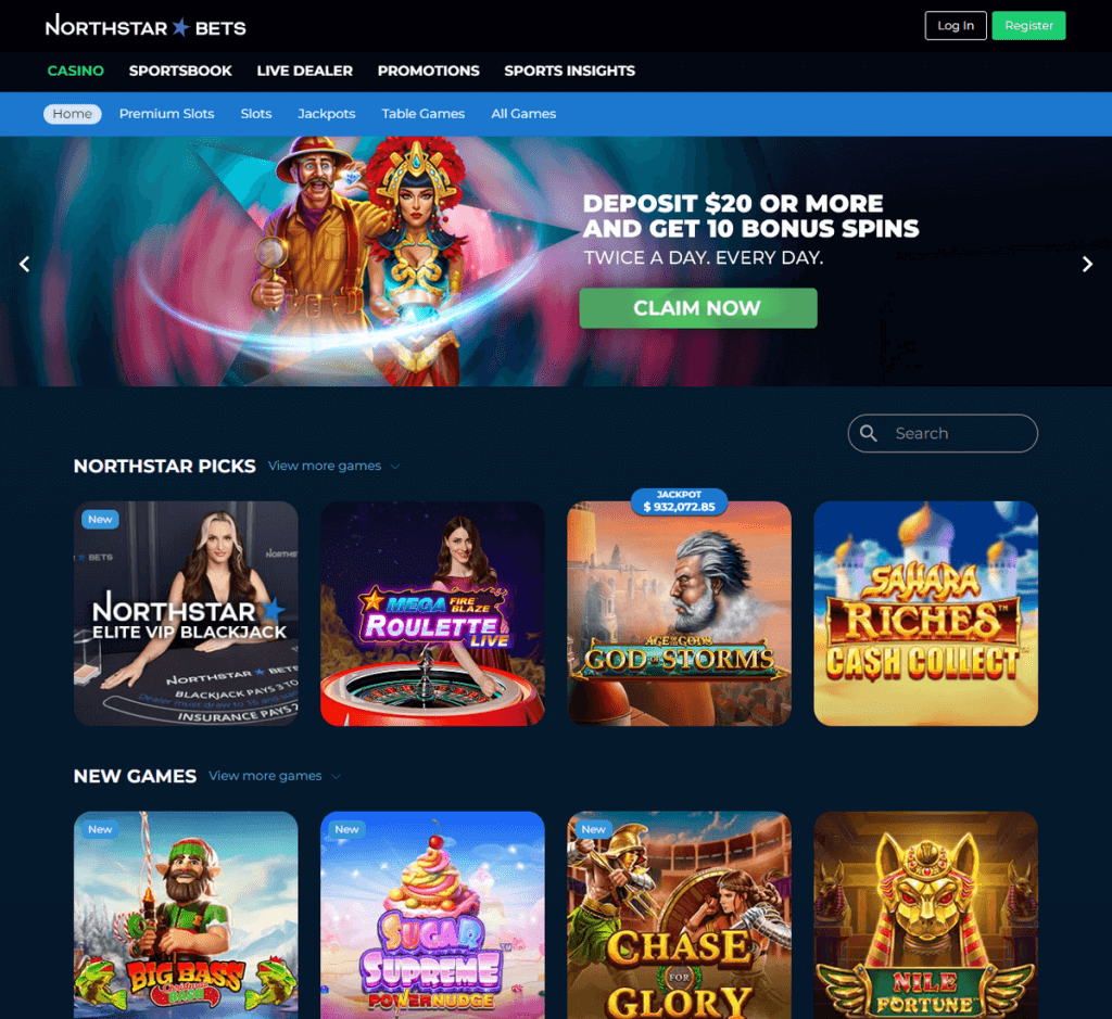 Preview of NorthStar Bets Casino on Desktop – Image 2