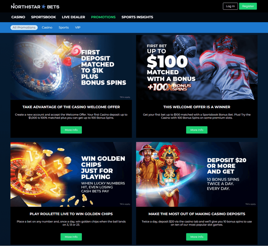Desktop Layout Preview of NorthStar Bets Casino: Image 1