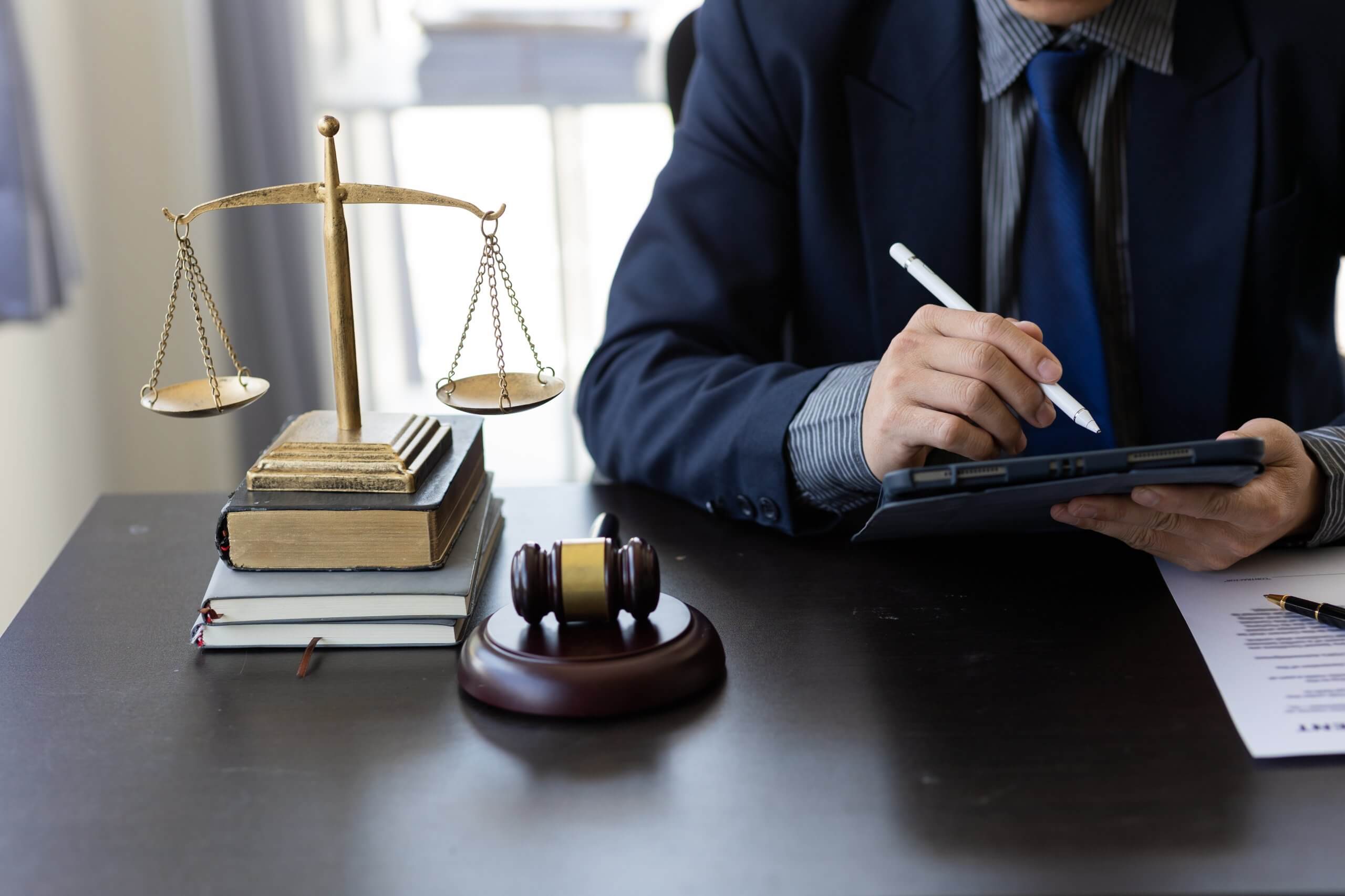 A lawyer at their desk