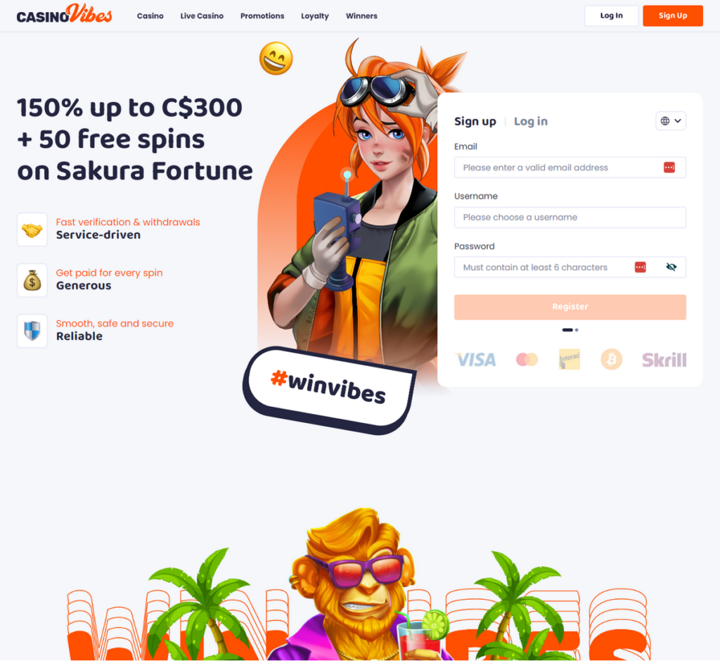 CasinoVibes Casino Desktop Preview 2