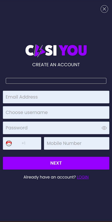 Image 3 of CasiYou Casino’s Registration Process