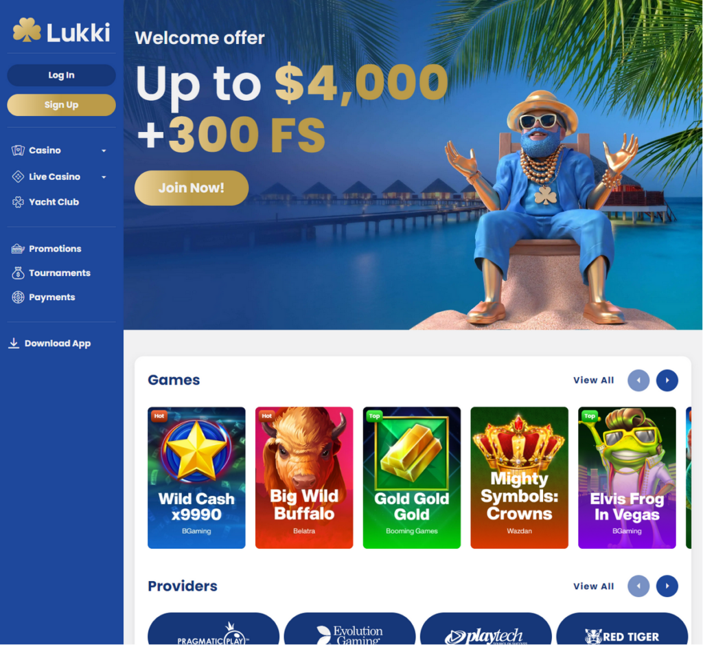 Lukki Casino Desktop Preview 2
