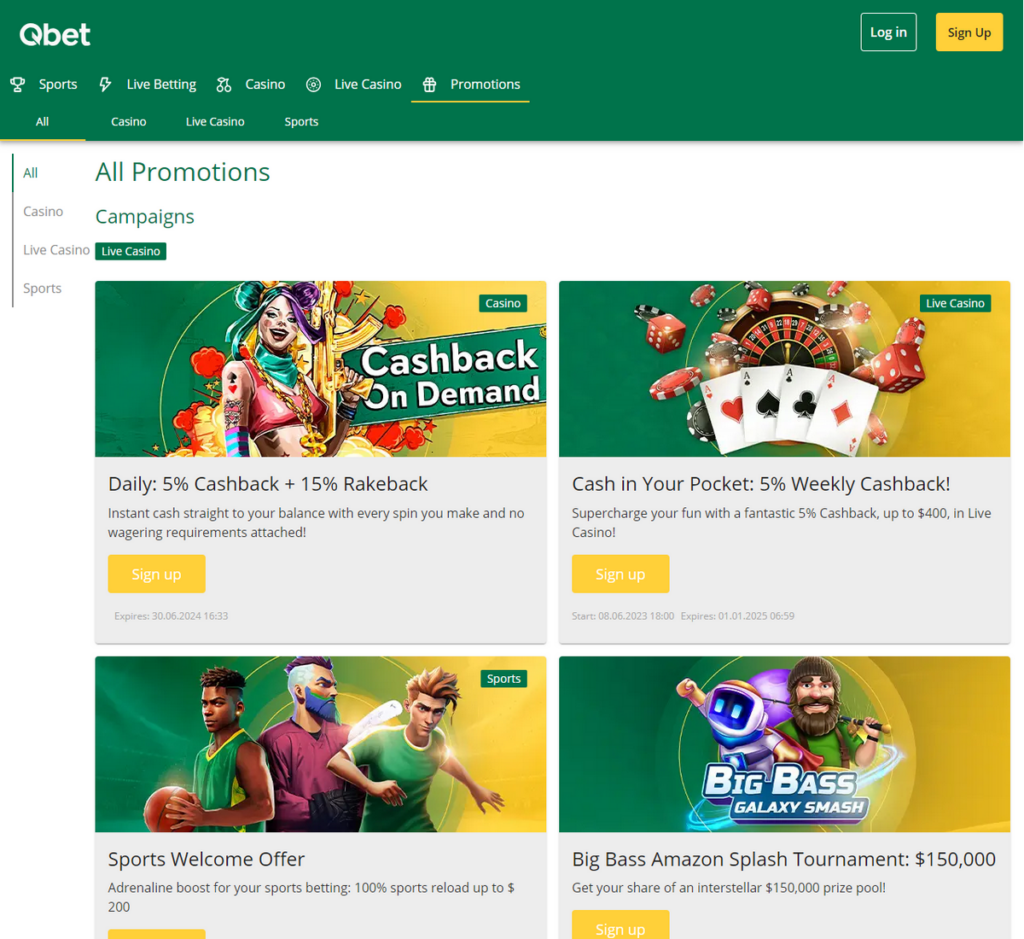 Qbet Casino Desktop Preview 1