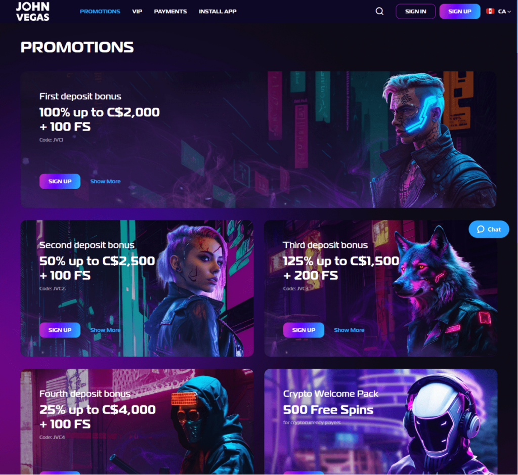 John Vegas Casino Desktop Preview 2