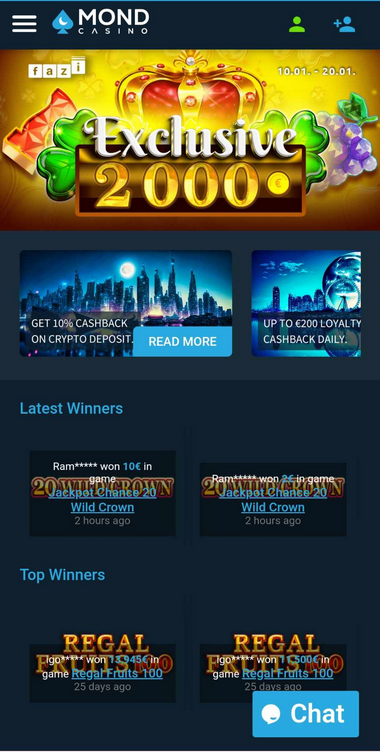 Mond Casino Mobile Preview 1
