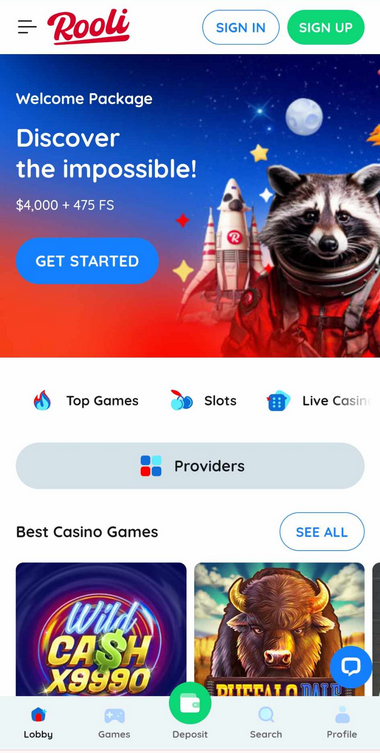 Rooli Casino Mobile Preview 1