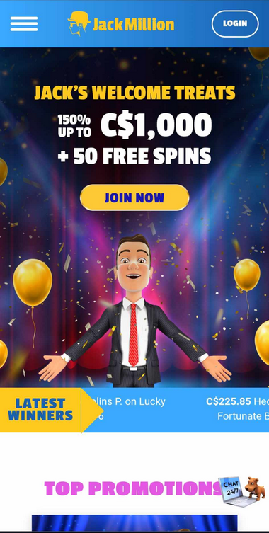 Jack Million Casino Mobile Preview 1