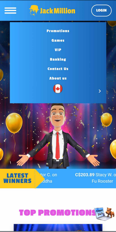Jack Million Casino Mobile Preview 2