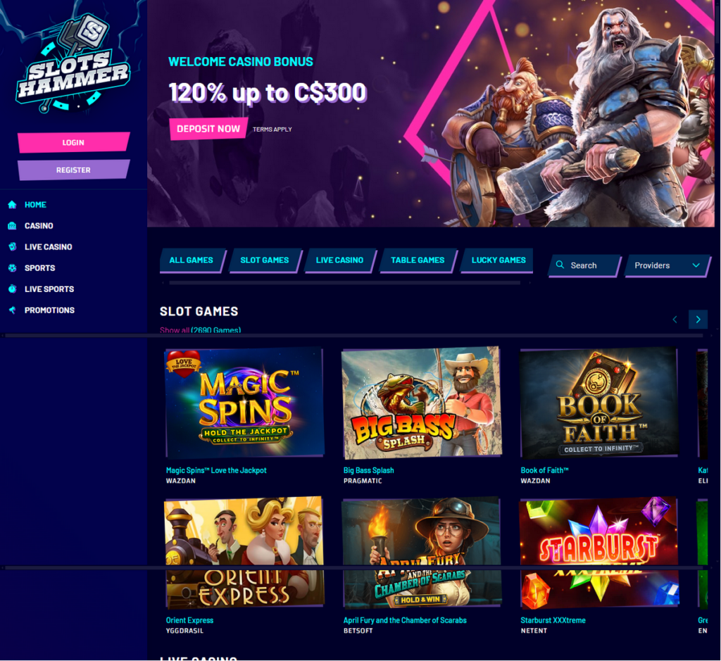 Slots Hammer Casino Desktop Preview 2