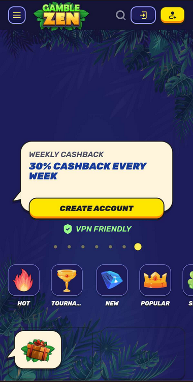 Gamblezen Casino Mobile Preview 2