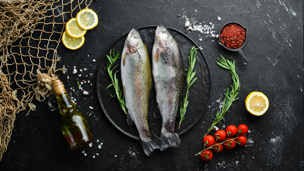Trout on plate
