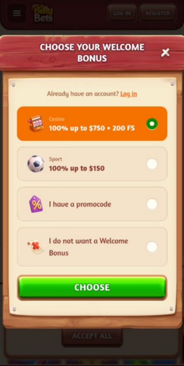 Visual Guide to Registering at BillyBets Casino: Step 1