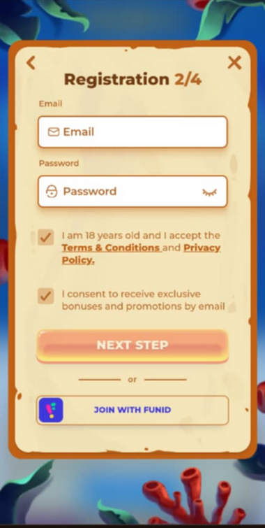 Steps for Posido Casino's Registration Process: Image 2