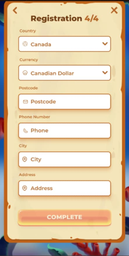 Steps for Posido Casino's Registration Process: Image 4