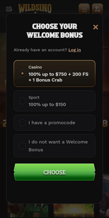 A peek into Wildsino’s registration process, with a series of helpful images to guide you.