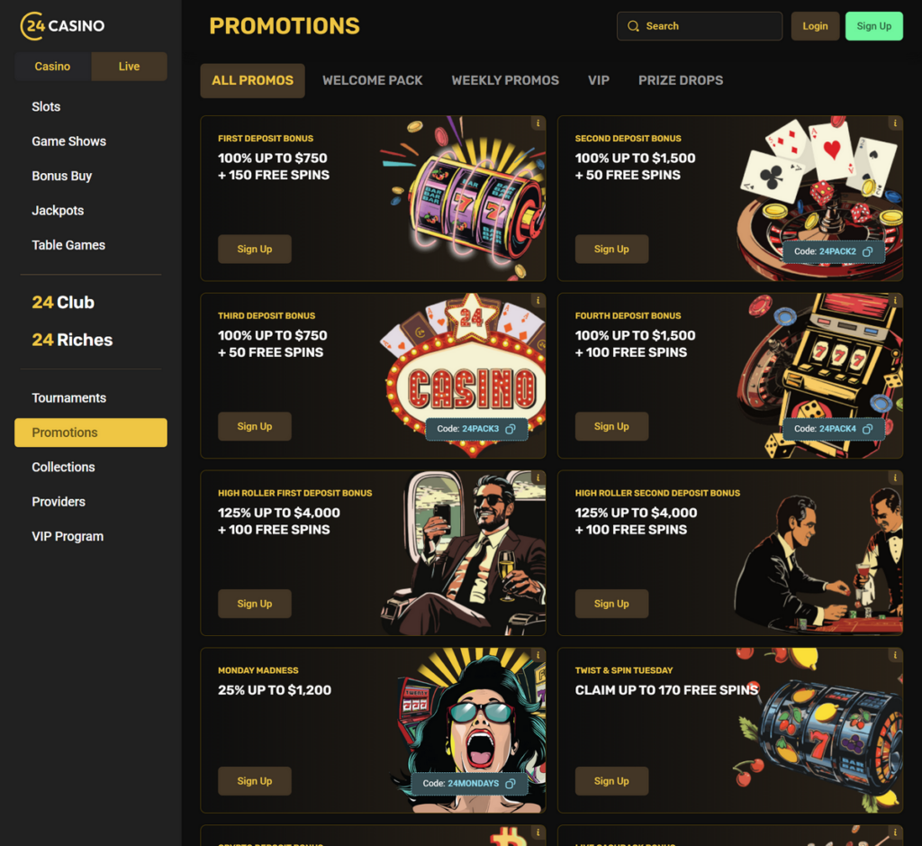 24Casino Desktop Preview 2