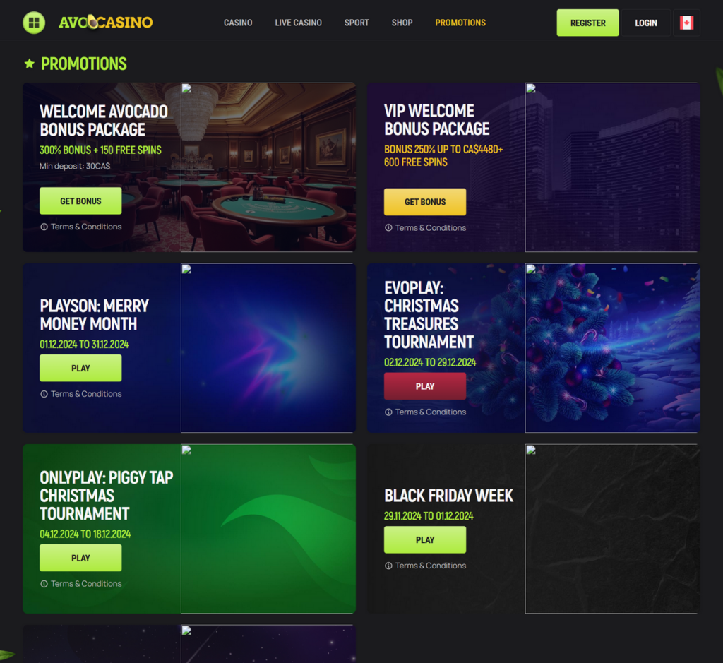 Avocasino Desktop Preview 1