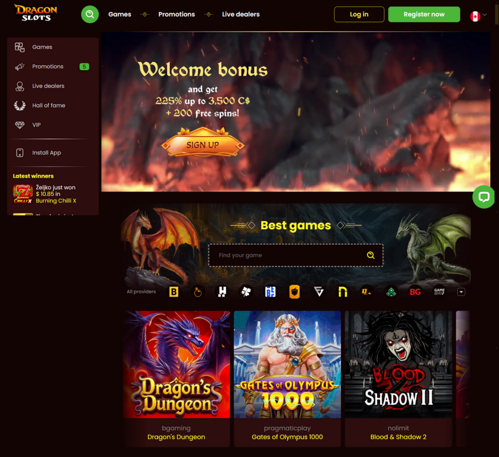 Dragon Slots Casino Desktop Preview 1
