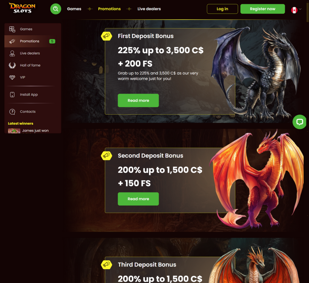 Dragon Slots Casino Desktop Preview 2
