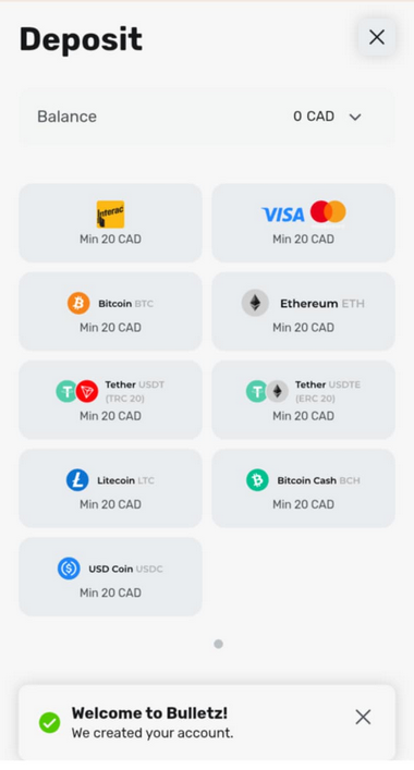Bulletz Casino Enrollment Process Diagram 2